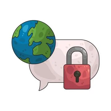 Global communication security illustration イラスト素材