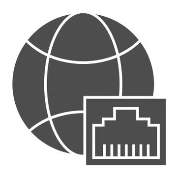 Global communication solid icon. Globe and network vector illustration isolated 스톡 일러스트