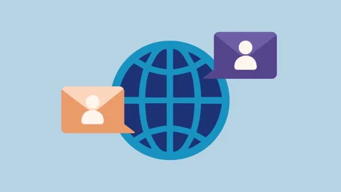 Global Communication with Speech Bubbles for Social Networking 2d Animation  Stock Footage 334993807