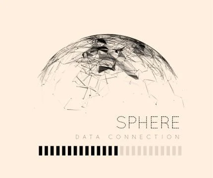 Global communication in the sphere form Stock Illustration