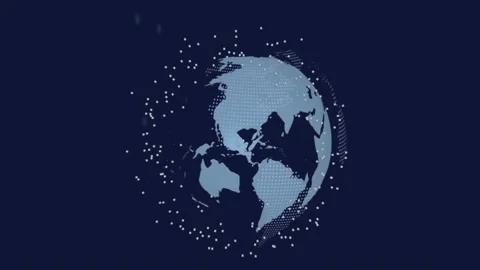 Global communication through a network Digitalization Concept Global Technology. Stock-Footage 334652540