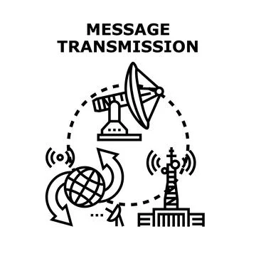 Global communication transmitting with satellite and network tower Stock Illustration