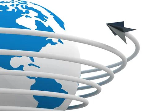 Global communication in the world. 3D image. Stock-Illustration