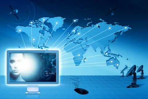 Global communications and internet. abstract technology backgrounds Stock Photos