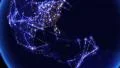 Global communications, network of connections over North and South America. 4k or 4k+ Resolution
