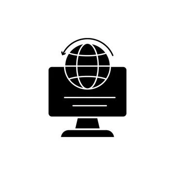Global computer icon. Simple business intention icons for ui and ux, website or Stock-Illustration