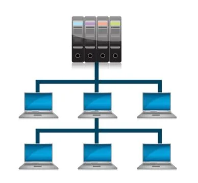 Global computer network concept illustration design over white 스톡 일러스트