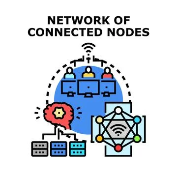 Global computer network connecting users and data nodes 库存插图