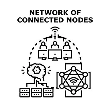 Global computer network connecting users and data nodes Stockillustratie