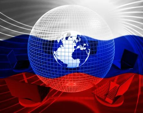 Global Computer Network Indicates Worldwide Planet And Processor Illustrazione stock