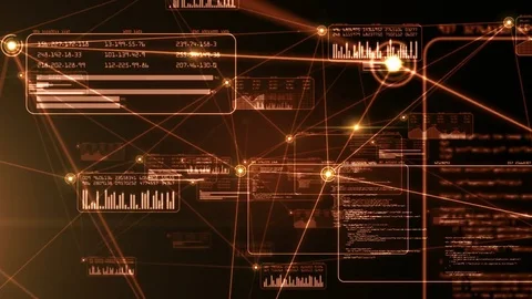 Global Computer Network. Software source code and program data. 4K Stock Footage 80124141