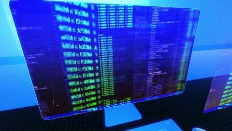 Global Computer Network. Software source code Stock Footage 130209678