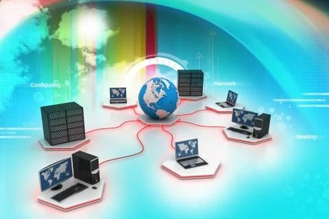 Global computer networking 스톡 일러스트