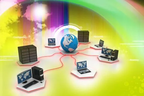 Global computer networking Stock Illustration