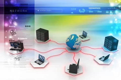 Global computer networking Illustrazione stock
