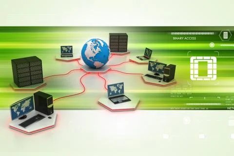 Global computer networking Illustrazione stock