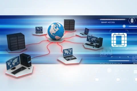 Global computer networking Illustrazione stock