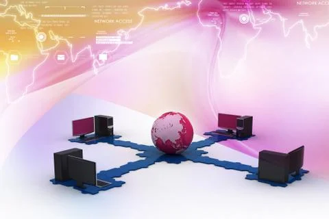 Global computer networking Stock Illustration