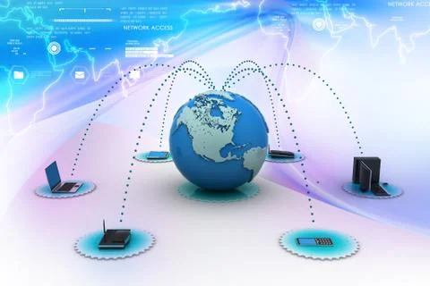 Global computer networking Stock Illustration