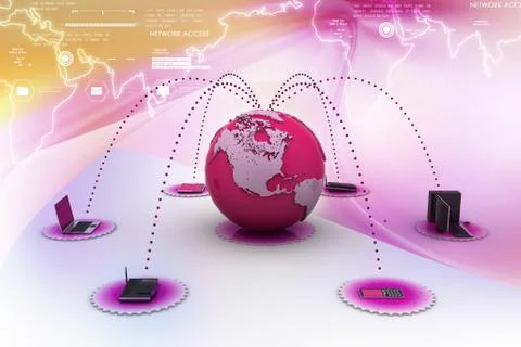 Global computer networking 스톡 일러스트