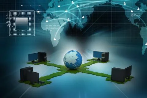 Global computer networking Illustrazione stock