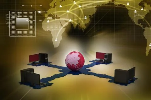 Global computer networking Illustrazione stock