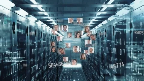 Global computer networks and data processing concept where computer servers Stock Footage 329710823