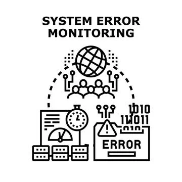 Global computer system error monitoring and detection process イラスト素材