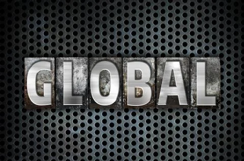 Global Concept Metal Letterpress Type Stock Illustration