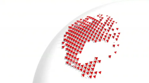 Global concept, red white pyramids, LOOP Stock Footage 715277