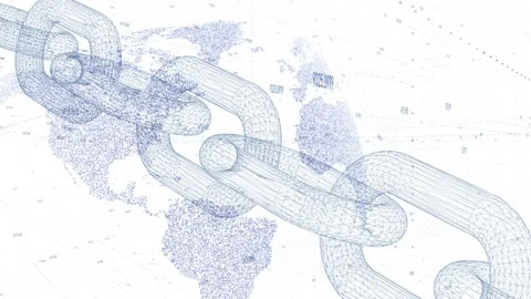 Global connection with 3d chain and world map Stock Footage 228741067