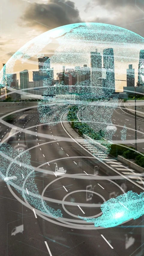 Global connection and the internet network modernization in smart city Stock Footage 287860859