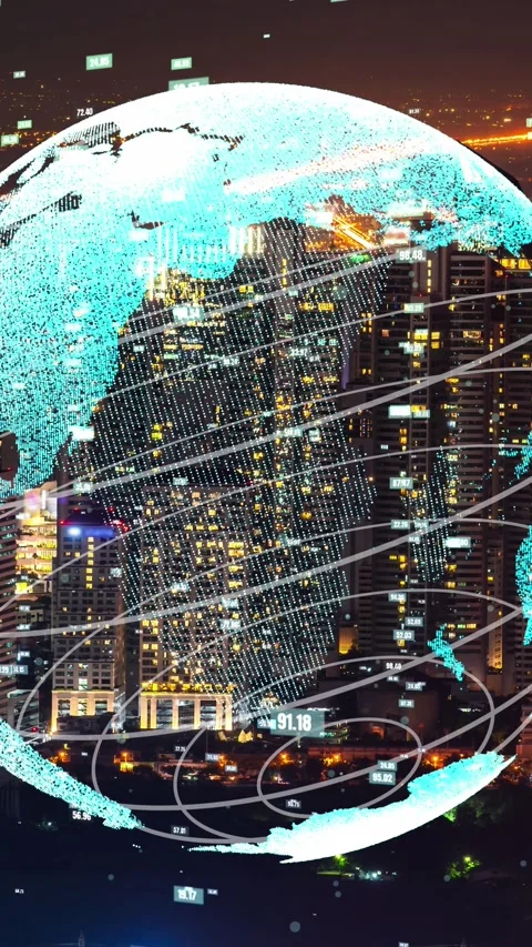 Global connection and the internet network modernization in smart city Stock Footage 289220646