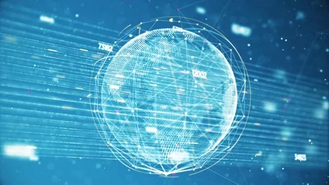 Global connection and the internet network 4K resolution, Tech Earth Stock Footage 334652733