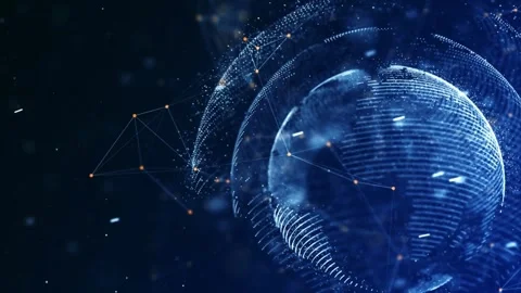 Global connection and the internet network 4K resolution, Tech Earth 库存影片 334652763