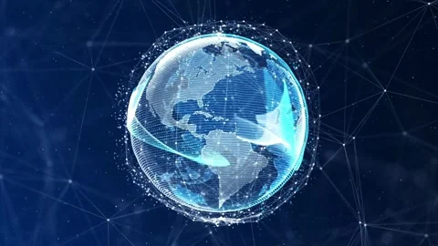 Global connection and the internet network 4K resolution, Tech Earth 库存影片 334652776