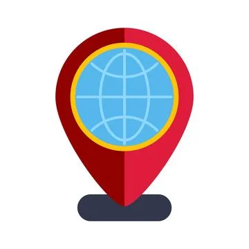 Global connection and navigation location pin icon Stock Illustration