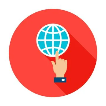 Global Connection Circle Icon Illustrazione stock