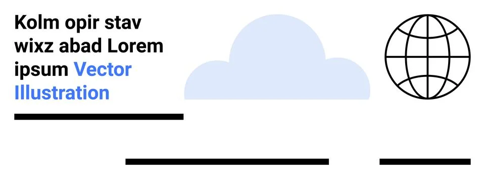 Global Connection Concept with Cloud and Text Elements in Vector Design Illustrazione stock