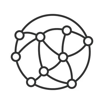 Global connection network, icon in line design. globe, nodes, links, network Stock Illustration