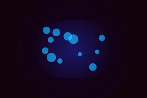 Global connection network nodes in blue hues suggest complex information sy.. Иллюстрация