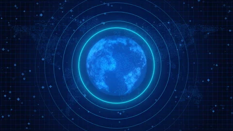 Global connection network world map data transmission Stock Footage 347118477
