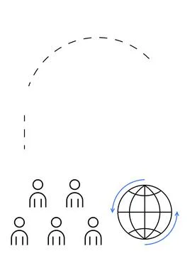 Global Connectivity and Communication Concept with People Icons and Globe O.. Stock Illustration