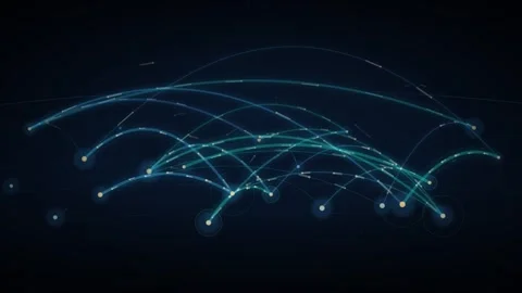 Global Connectivity Arc Loop - Glowing Node Trade Data Backdrop Stock-Footage 341955750