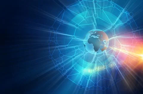 Global Connectivity Background through World Concept Series Иллюстрация