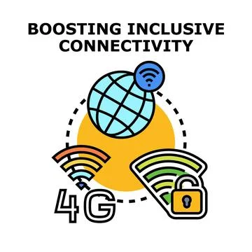 Global connectivity boosting inclusive mobile network access Stock Illustration