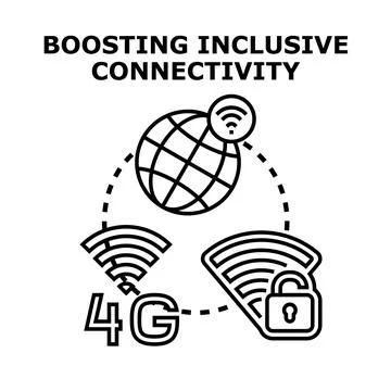 Global connectivity boosting inclusive mobile network access Stock Illustration
