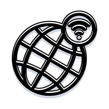 Global connectivity connecting world through wireless network Stock Illustration