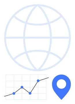 Global Connectivity with Data Analytics and Geolocation Stock Illustration