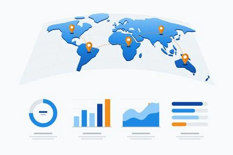 Global Connectivity Data And Analytics Dashboard Illustrazione stock